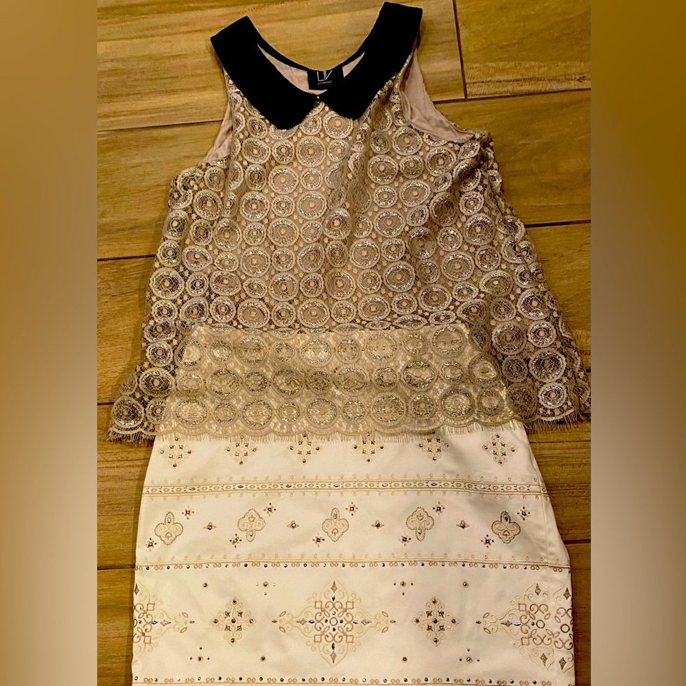 White House Black Market White Embroidered Mini